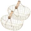 2Pcs Vintage Iron Wire Storage Basket Fruit Bread Basket Kitchen Countertop Organizer Household Decorative Handle