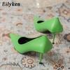 Fashion Eiyken Sexy Green Thin High Heels Pumps Women Pointed Toe Slip On Shoes Elegant Prom Wedding Stripper Ladies Sandals
