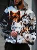 Męska bluza z kapturem o regularnym kroju z kieszenią typu kangur i regulowanymi sznurkami, idealny casualowy prezent na jesień i zimę, streetwear