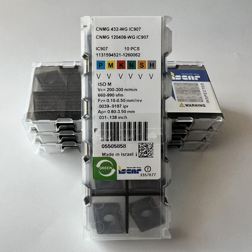 ISCAR / CNMG120408-WG IC907 / Industrial indexable carbide inserts 10 Pcs