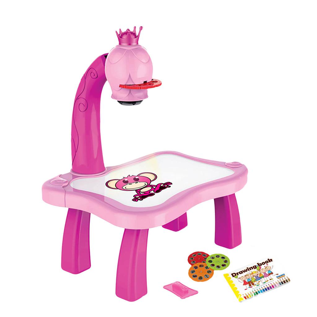 Child Smart Projector Desk With Light & Music Learning Painting Machine Toy