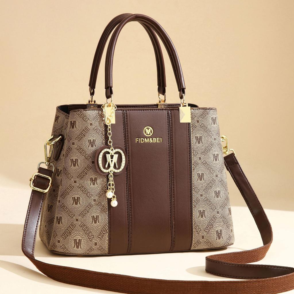 Pu bag 2025 new fashionable large-capacity tote bag polyester handbag shoulder messenger bag women's bag women's bag