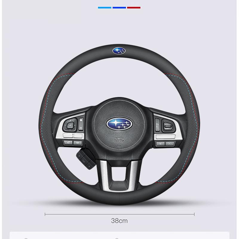 1Pcs Leather Car Steering Wheel Cover Breathable Antiskid Accessories For Subaru STI Forester Impreza Legacy Outback XV BRZ WRX Z16