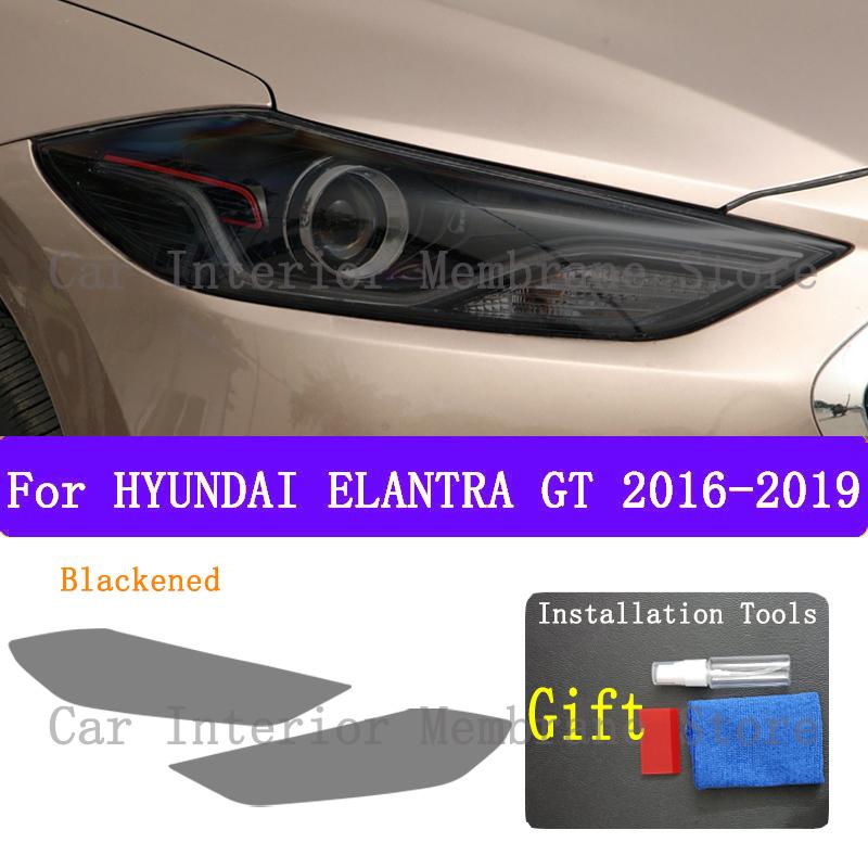 For HYUNNDAI ELANTRA GT 2016- Car Exterior Headlight Anti-scratch Front Lamp Tint TPU Protective Film Cover Accessories Sticker