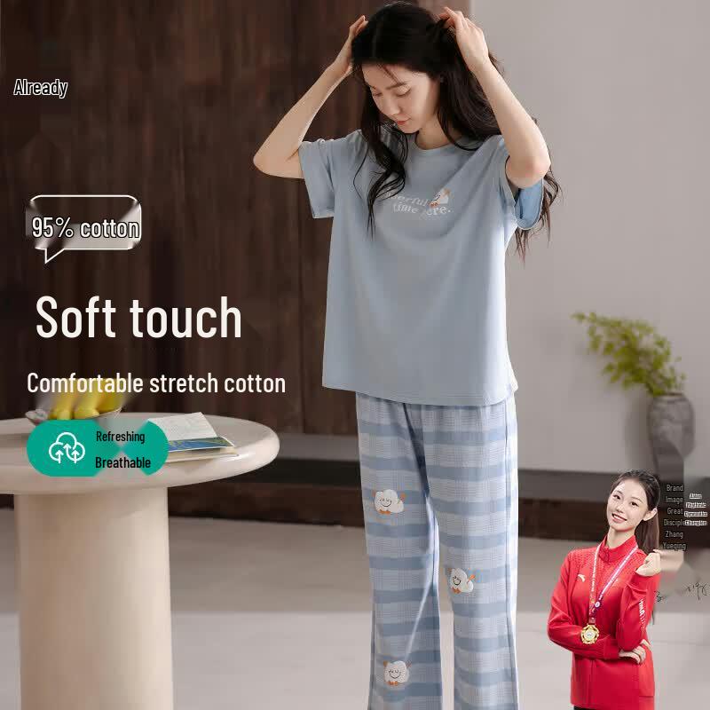 Women s Pure Cotton Short Sleeve Pajama Set XL