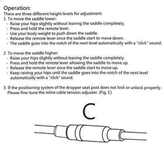 TMARS 471L Mechanical Drop Seatpost w/Remote, 31.6x440mm, 3-stage #ST1437