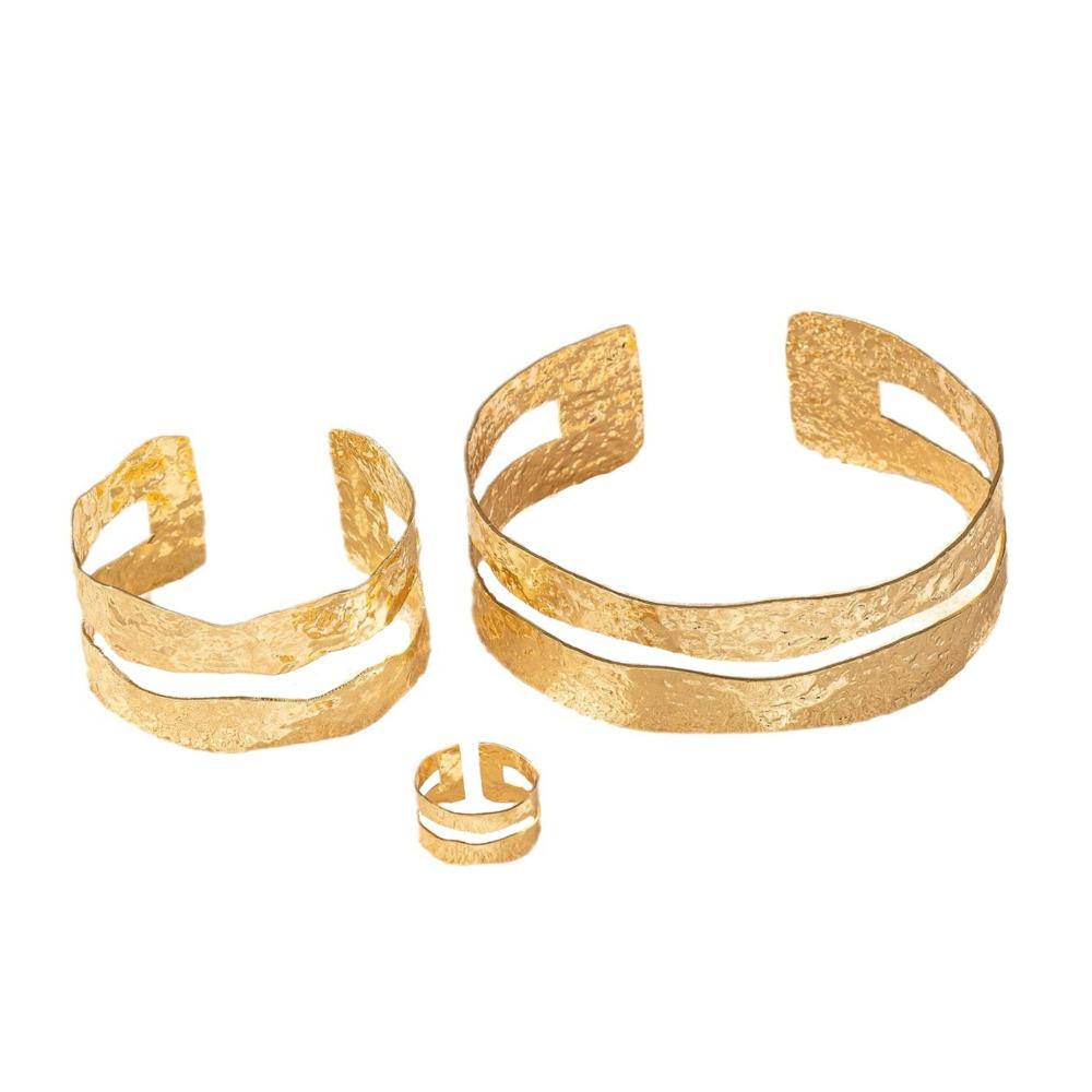 Glamorous Metal Tassel Arm Chain Multi Style Fashion Flower Bracelet Retro Adjustable Wide Open Bangle Hand Jewelry