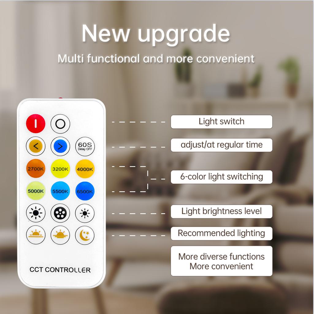 DC24V CCT Dimmable Under Cabinet LED Light Bar 48CM Linkable Aluminum 2700K-6500K Remote Control Kitchen Counter Workbench Lamp