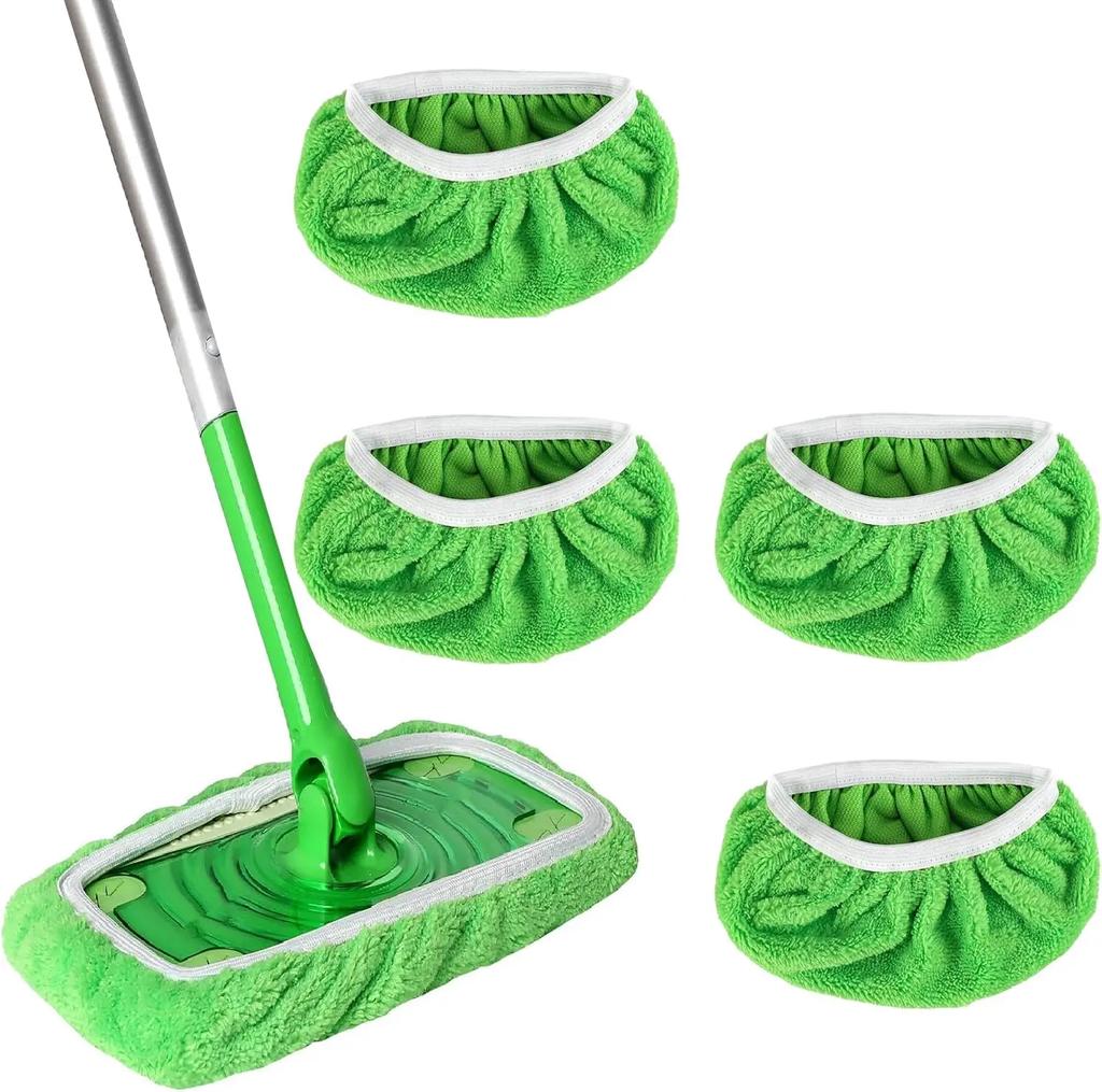 1-6pcs Ultra-fine Thickened Fiber Mop Cloth Dry Wash Fabric Reusable Floor Mop Pad Washable Cleaning Towel