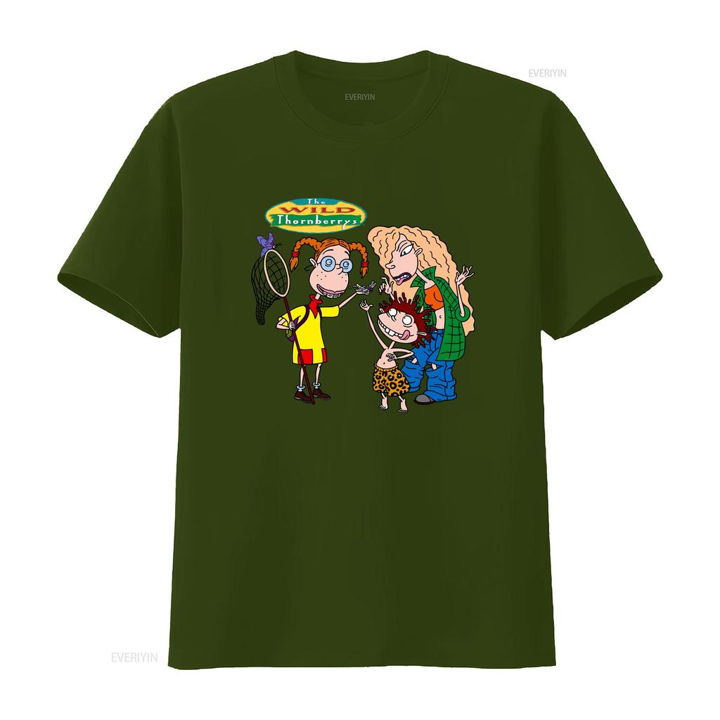 Wild Thornberrys Bugcatcher Eliza Donny And Debbie Cartoon Print T Shirt S 2Xl Light Blue vintage Washed Comfortable fashion