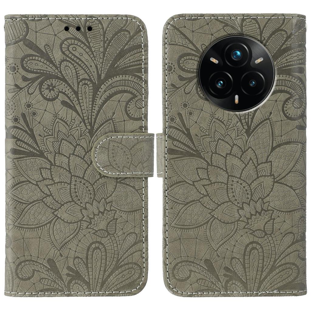 For Realme 14 Pro+ 5G Case Lace Flowers PU Leather Flip Wallet Phone Cover
