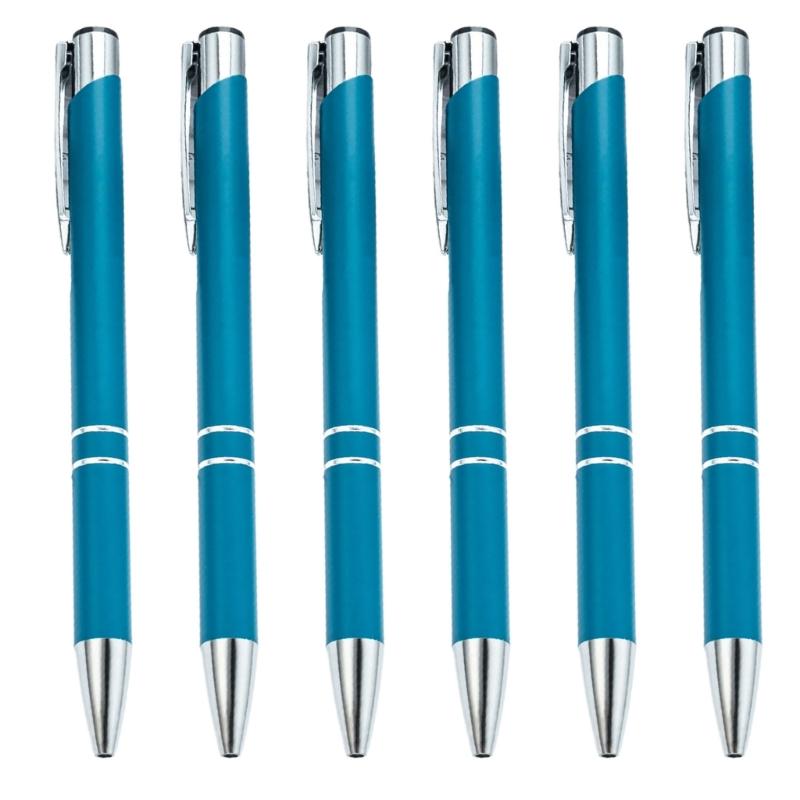6 Pcs 1.0mm Ballpoint Pen Smooth Writing Pen Black Ink Stationery Pen Metal Retractable Ballpoint Pen for School