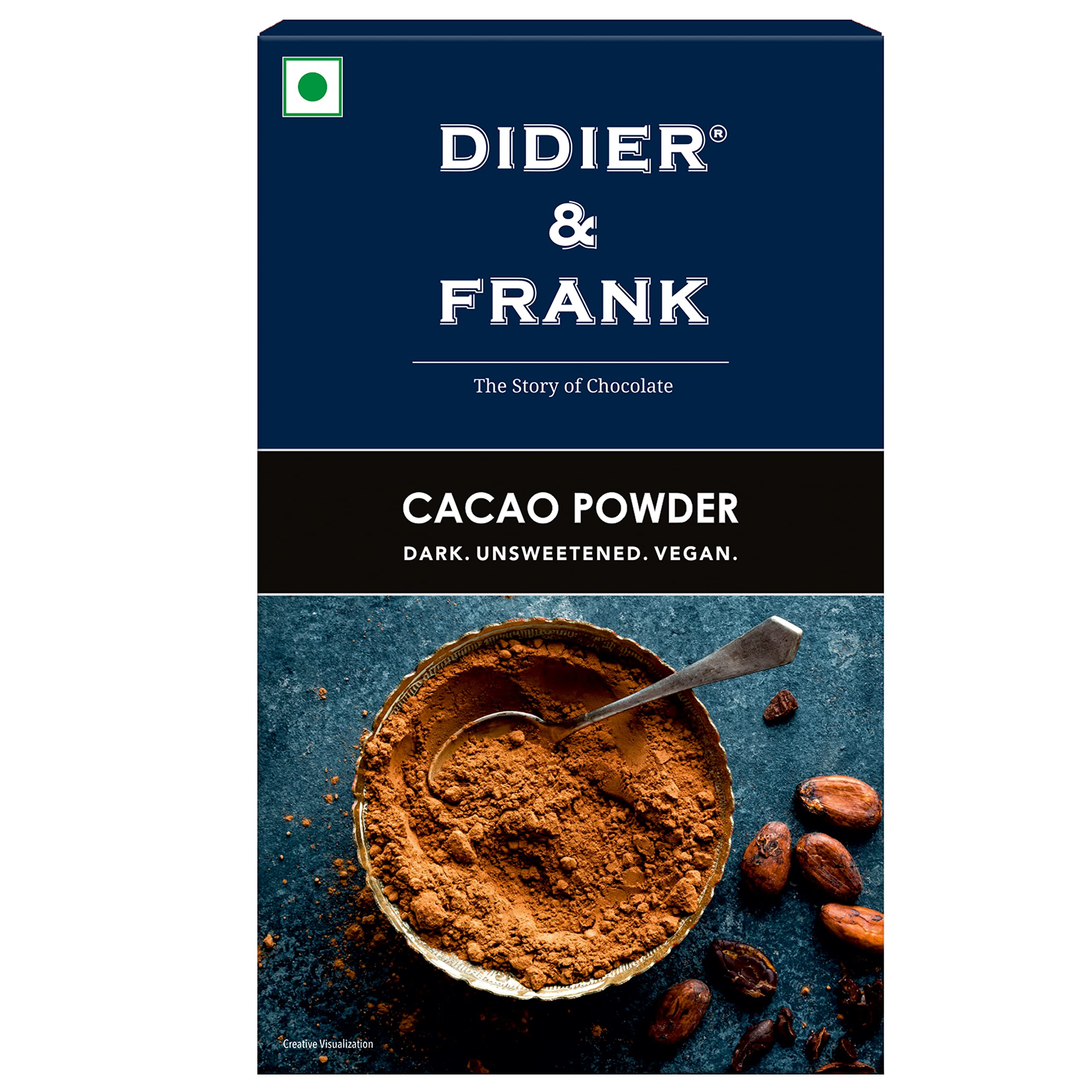 Didier Frank Pure Cacao Powder 80g- Unsweetened Dark Cocoa for Baking, Keto Desserts, Healthy Smoothies, Brownies, Hot Chocolate Cakes