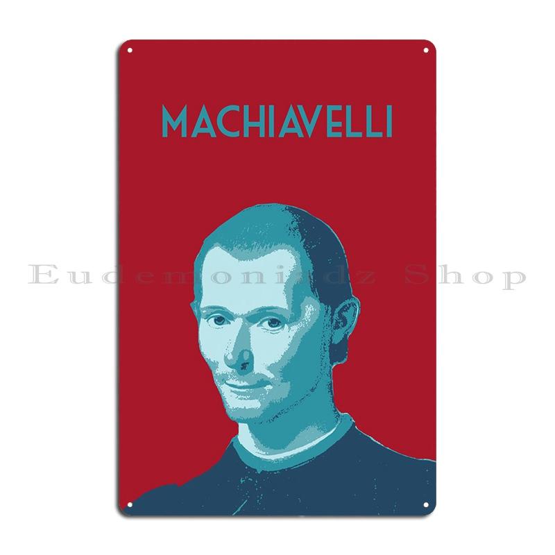 Niccolo Machiavelli Kovový znak Vintage Přizpůsobená nástěnná dekorace Stěna garáže Jeskyně Plechový znak Plakát