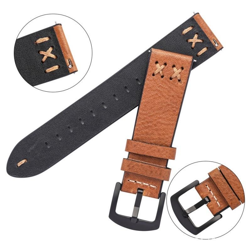 Das Uhrenarmband ist geeignet für Huawei Gt2 3 Pro High-End Retro Handgefertigt Drop 20 22 Schnellwechsel Rindsleder.