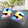 1PC Arabic Numerals Laser Motorcycle Stickers Waterproof for Motorbike Fuel tank Front Fairing Scooter Helmet Box Vinyl Decals
