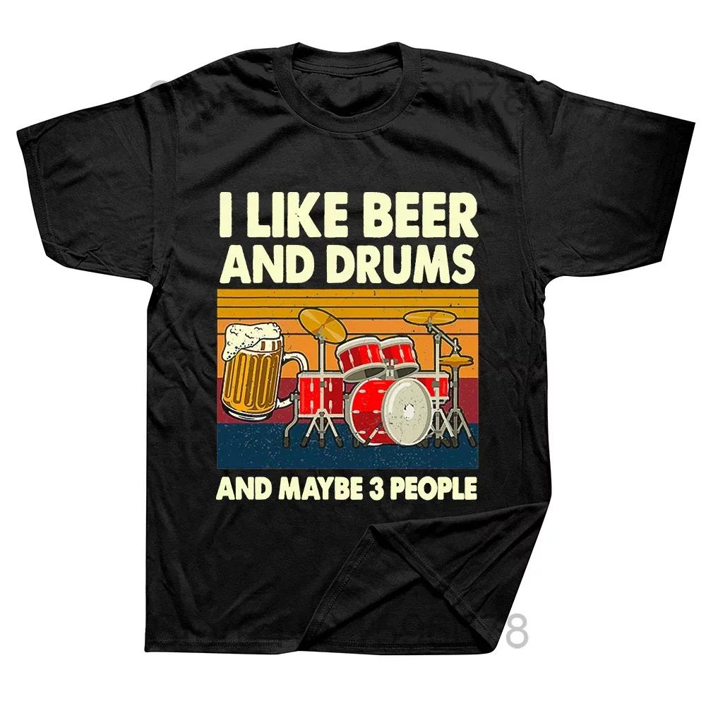 Retro Vintage Drummer T Shirt Graphic Cotton Streetwear Drumming Drumsticks Drumset Drum Set Birthday Gifts Tshirt Men Clothing