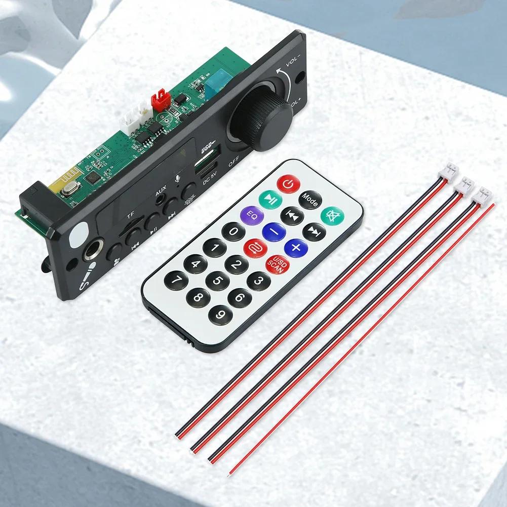 6W Amplifier Car FM Radio Module DC 5V Bluetooth-Compatible 5.0 Audio Module TF USB Audio MP3 Player Hands-Free Call with Remote