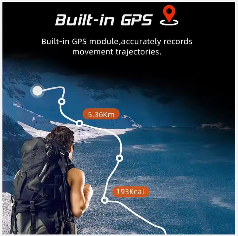 NORTH EDGE X-TREK 2 GPS Sports Smart Watch 1.43'' Amoled Screen 3ATM Waterproof AOD Smart Watch Bluetooth Call Altitude Compass