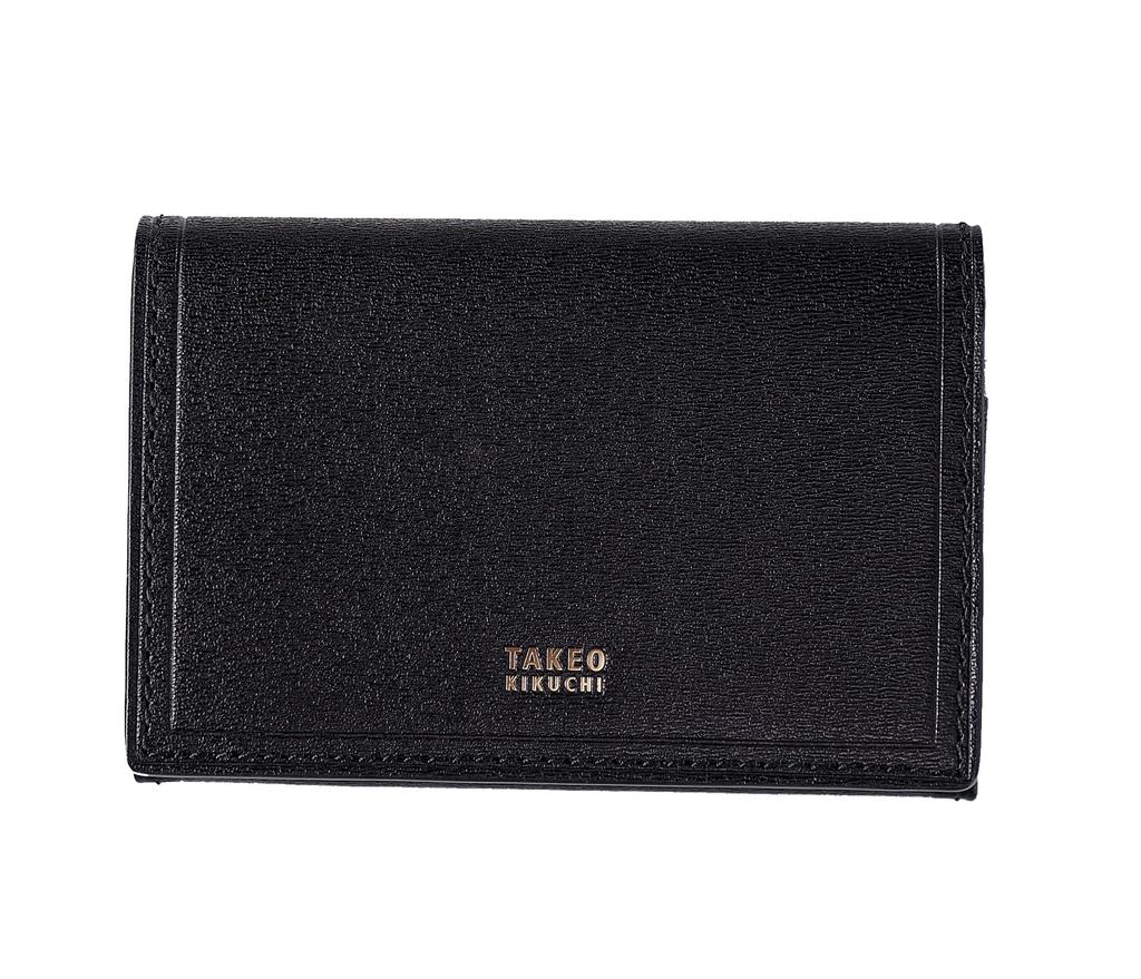 Business Card Holder Genuine Leather 728612 Max Fukin Machi Card Case Card Holder Card Storage Cowhide Italian Leather Black X Gold [Takeo Kikuchi]