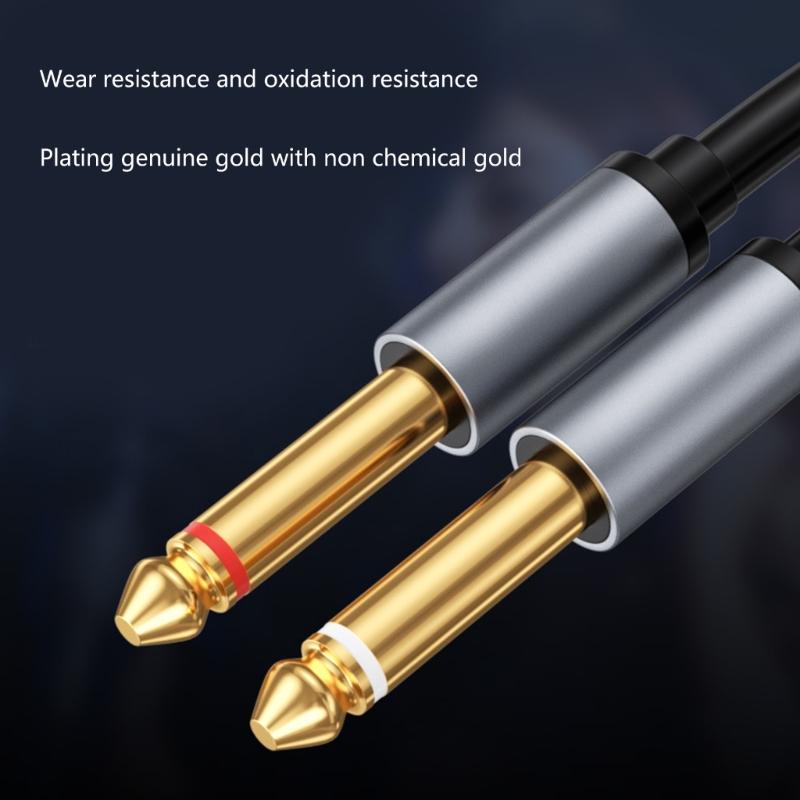 Aux Guitar Cable 6.5mm Jack To 3.5mm Audio Cable Splitter Stereo Sound Cord for Laptop, Mixer, Speaker
