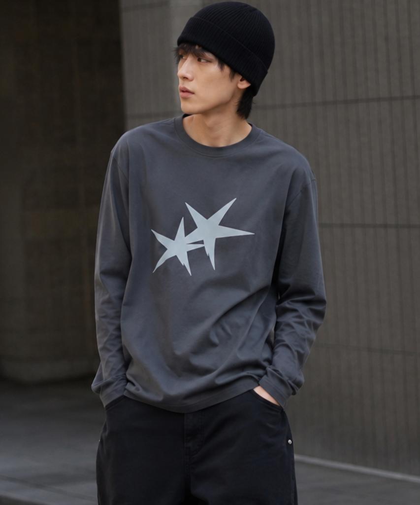 GRAVER ORDINARY [Odnr Unisex] Twins Star Long Sleeve T-Shirt_3Color
