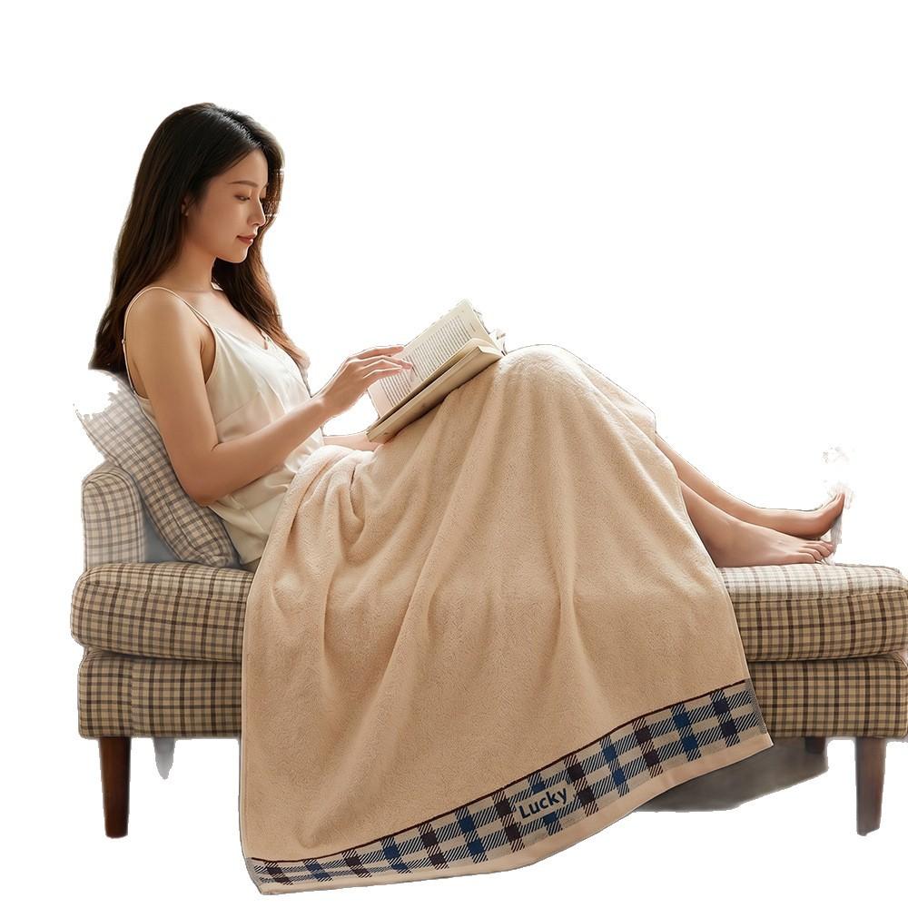 Bath Towels Cotton Thickened And Enlarged Bath Towels Household Absorbent Adult Bath Towels Beach Cotton Quick-Drying Polyester Cotton Bath Towels