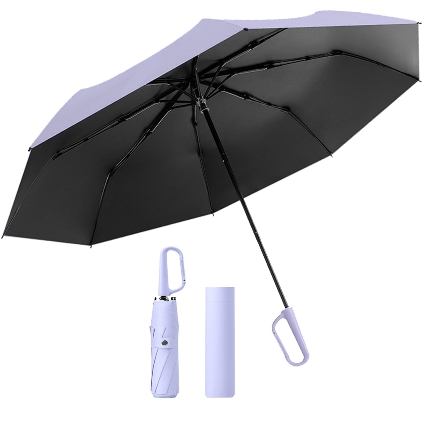 

для зонта с ручным складыванием, подходящего для солнца и весом 300 г, складной зонт с чехлом [Новинка 2025] Пряжка, Дождь, Ультралегкий 8-спицевый Женский,