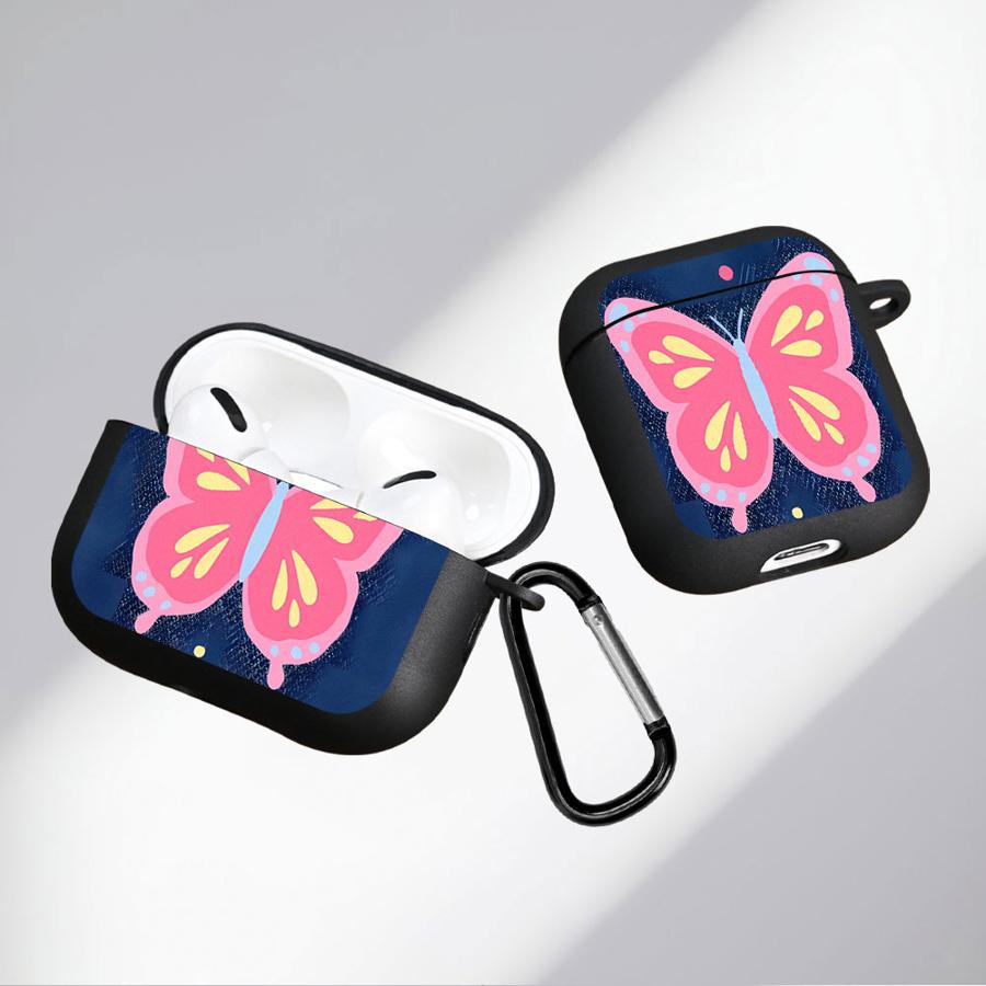 Pink Butterfly Case For Airpods 3 Pro3 4 2 Pro 1 Pro2 Soft Earphone Cases Cover