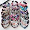 Popular Bohemian Floral Embroidery Tape Headbands with Center Knot Hairbands for Women Girls Casual Party Hair Accessories