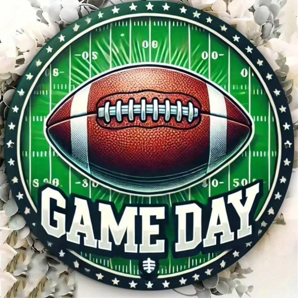 Metal Wall Decor Soccer Fan Gift for Men Man Cave Football Poster