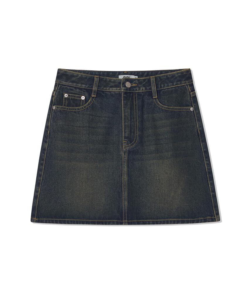 Oioi Collection Comfort Denim Mini Skirt_Brown