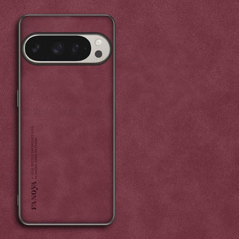 

Cover For Google Pixel 10 Pro XL Sheepskin Leather Phone Case For GOOGLE Pixel 9 Pro XL 9A 8a 7 6 10 Pro Shockproof Soft Silicone Phone Bumper Cover For Pixel 6 вино красного