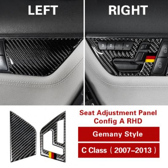 

Для Mercedes C Class W204 2007-2013 модификация из углеродного волокна наклейки для интерьера автомобиля кнопка регулировки сиденья панель переключателя Config a Rhd Germany