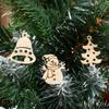 Tree Hanging Ornament Christmas Party Decorations Cartoon Wood Chip Snowman Snowflake Gift Decor