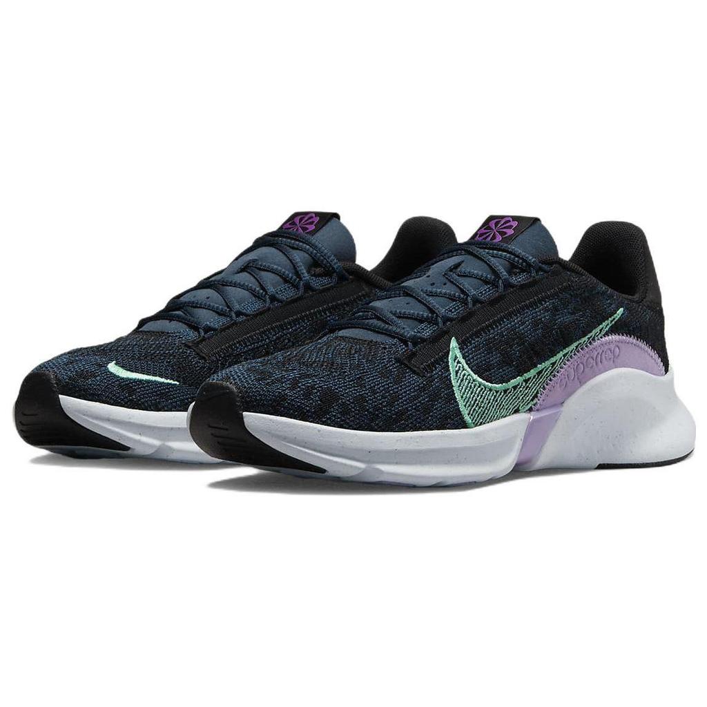Nike SuperRep Go 3 Flyknit Next Nature WMNS Black Armoury Navy Vivid Purple Green Glow DH3393-002