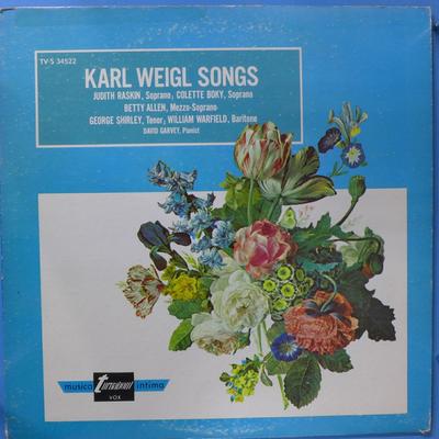 LP Record JUDITH RASKIN COLETTE BOKY BETTY   Karl Weigl Songs TVS34522 TURNABOUT 1973 US Classical Used