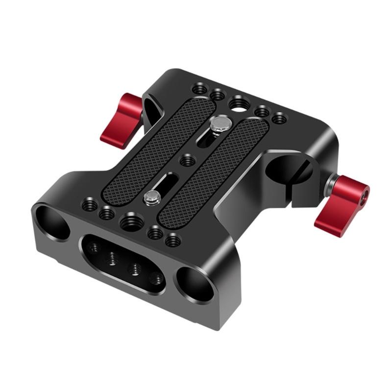 Multipurpose Camera Base Plate 15mm Rod Rail Clamp Tripod Mounting Baseplate Aluminum for DSLR Rig Support Systems 1