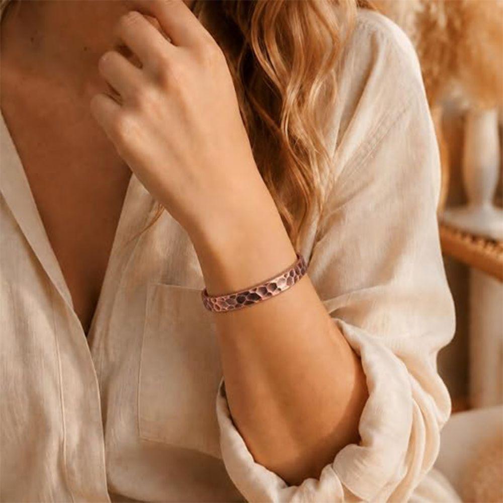 Pure Copper Cuff Bracelet Adjustable Bangle Jewelry Durable Wrist Cuff for Men and Women