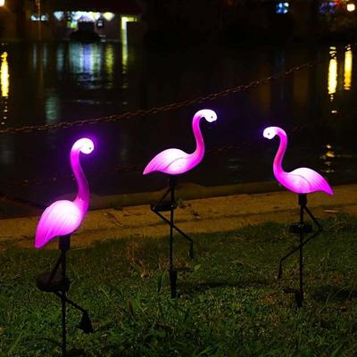 Beleuchten Sie Ihren Garten mit einer 1-teiligen Solar-Flamingo-Garten-LED-Pfahlleuchte für den Außenbereich!