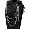 European and American Jewelry Hollow Cross Awl Pendant Trouser Chain New Star Waist Chain Multi-Layer Decoration