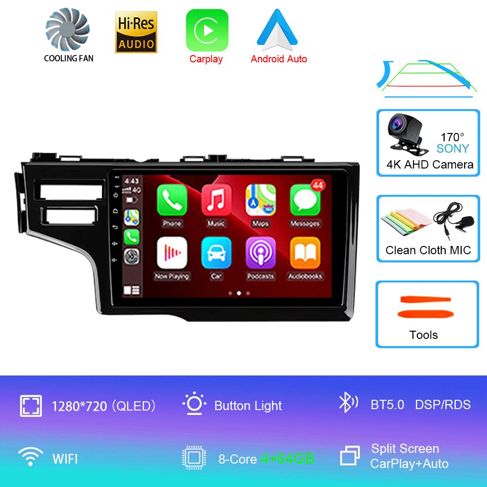 Car Radio Android 14 Carplay Auto Multimedia Player For Honda Fit Jazz 2014 2015 2016 2017 Autoradio GPS Stereo 2din Head Unit