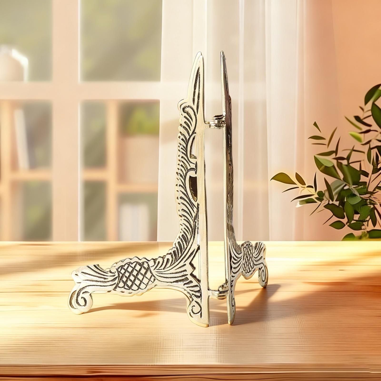 

Plate Holders For Displaying Decorative Brass Photo Dish Easel Book Stands Display For Desk Desktop Table Bedside Nightstand CN