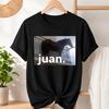 Juan Silly Horse On Balcony Dank Meme Pattern T-shirt Funny Unisex's Round Neck Casual Short Sleeve T-shirt Summer Top