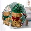 Gingerbread Man Themed Travel Umbrella-8 Ribs Automatic Opening and Closing, Portable Folding Design, Compact and Stylish Umbrella Suitable