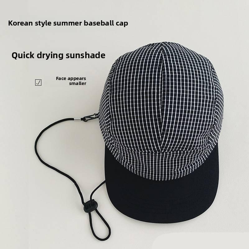 Baseball Cap Peaked Hat Breathable Grid Pattern Uv Protection  Adjustable Gift
