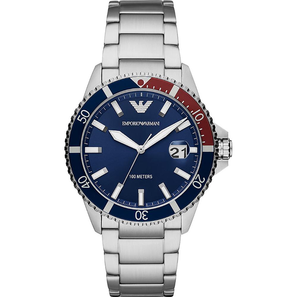 

Emporio Armani Diver Blue Silver Metal Men s Quartz Watch AR11339 синий