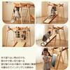 OSJ 8-in-1 Jungle Gym, Natural Wood, Swing, Slide, Folding Playpen with Chalkboard, 50kg Weight Capacity, Compact Storage