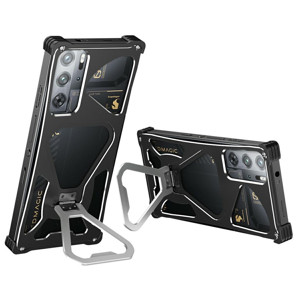 Metal Case for ZTE Nubia RedMagic 10S Pro+ 5G/10S Pro 5G/10 Pro+ 5G/10 Pro 5G/9S Pro+ 5G/9S Pro 5G/9 Pro+ 5G/9 Pro 5G Kickstand Cover