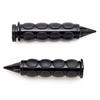 2 Pcs Black Aluminum + Rubber 1'' 25mm Motorcycle Handlebar Hand Grips Throttle
